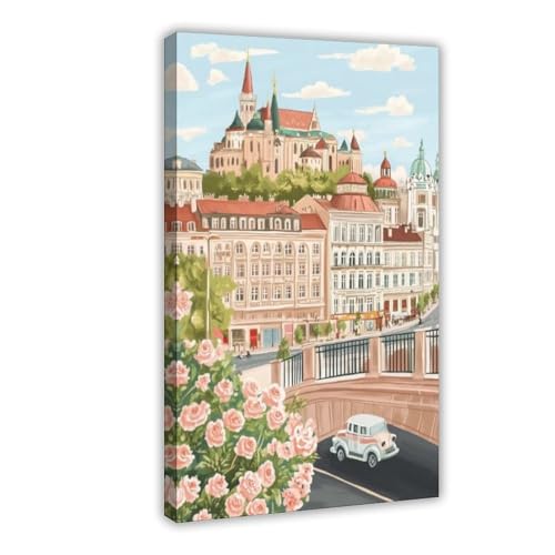 Poster Bucarest impression sur toile art mural 40x60 cm pour salon