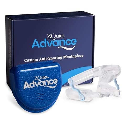 ZQuiet, Advance, Custom Anti-Snoring Mouthpiece, Adjustable Mouthguard with 4 Jaw Advancement Sizes, Slim & Low-Profile, Clear Cover