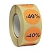 Adesivi per saldi sconti vendita 500pz, 30mm Ø arancioni fluo (40%)
