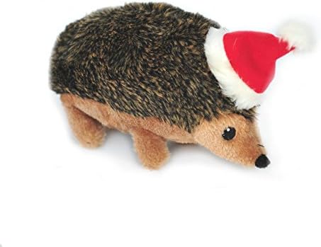 Zippy Paws - Holiday Hedgehog Plush Squeaky Dog Toy, Christmas Pet Gift - Large