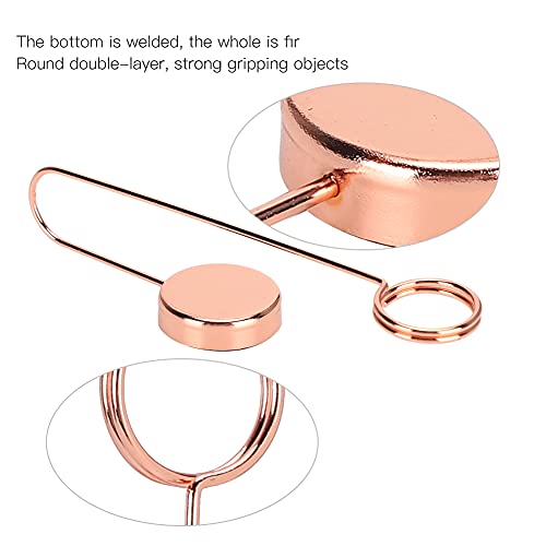 Image of 2Pcs Picture Hanging Clips Metal Double Sided Adhesive Wall Stickers Message Clip(Rose)