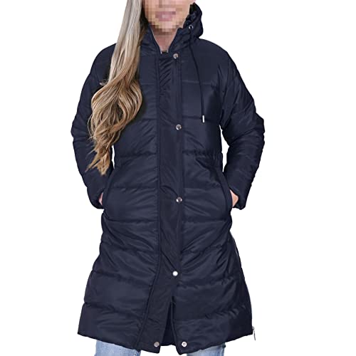 Gilet longue ligne matelassé pour femmes veste bleu marine urbain