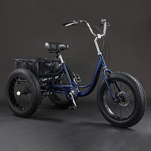Triciclo para adultos de 20" con neumáticos gruesos, 7 velocidades, para mujer, bicicleta de montaña clásica con canasto miniatura 3