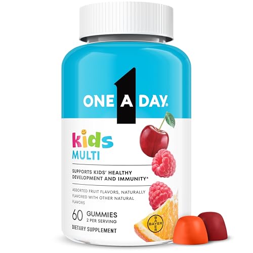 One A Day Kids Multivitamin Gummies, Kids Vitamins with Vitamin C, D, E & Zinc for Immune Support, Childrens Gummy Vitamins, Assorted Fruit Flavors,...