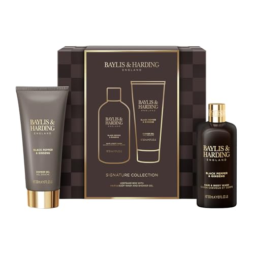 Baylis & Harding Black Pepper & Ginseng Men's Luxury Bathing Duo Gift Set (Pack of 1) - Vegan Friendly