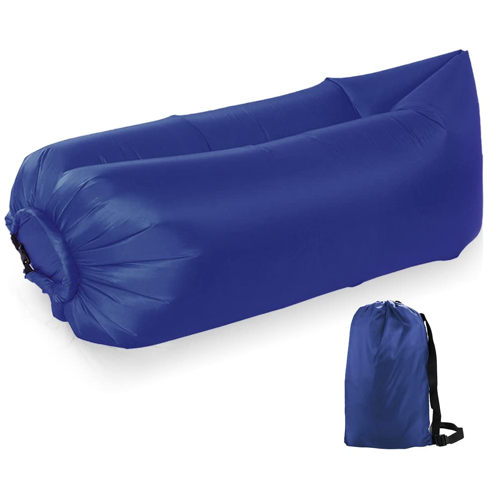 Gohytal Inflatable Air Sofa Lounger, Lazy AirSofa, Inflatable Couch Air Lounger Mattress Bed for Swim, Camping, Beach, Hiking, Park, Backyard, Pool, Picnics (Dark Blue)