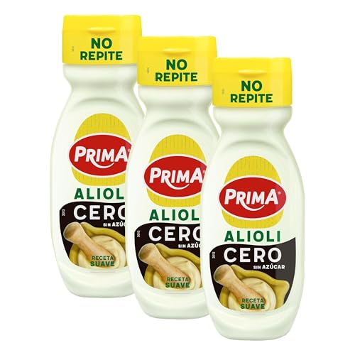Prima Alioli suave Cero, sin azúcares añadidos. 260 ml (Paquete de 3)