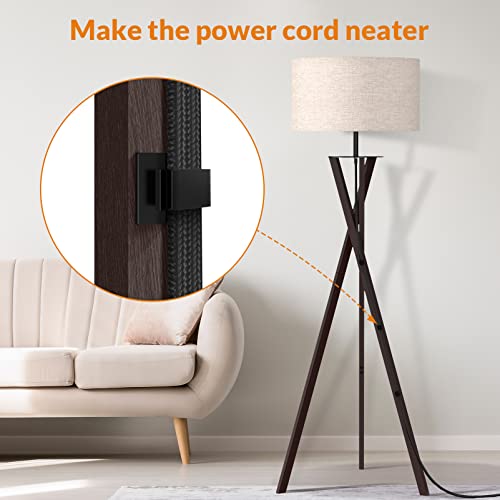 LEPOWER Mid Century Tripod Floor Lamp for Living Room, Bedroom, and Office with Flaxen Shade and E26 Base