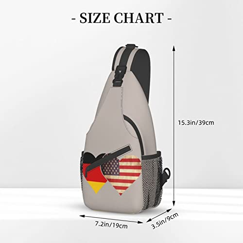 Mochila tipo bandolera unisex con banderas de Alemania y EE.UU. miniatura 4