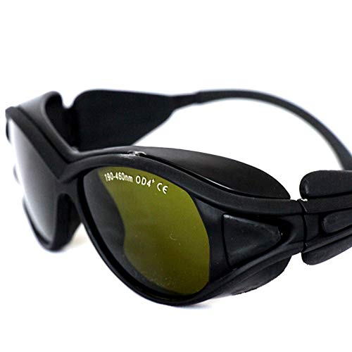 Lunettes de sécurité 190-460 nm 450 nm OD4+ Large spectre d'absorption continue Lunettes de protection laser avec boîte
