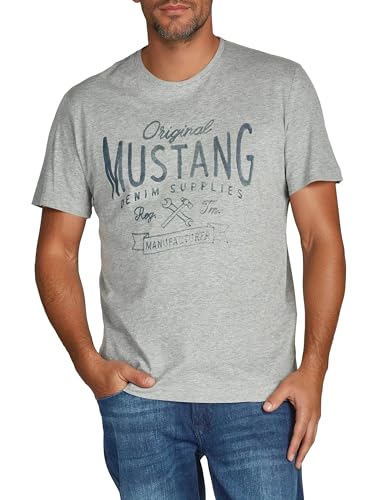 MUSTANG Tshirt Herren Baumwolle Regular Fit 4er Pack Set Rundhals Kurzarm Sommer Tee Shirt Logoprint, Größe:XXL, Farbe:Farbmix (P9) – Ansicht 4