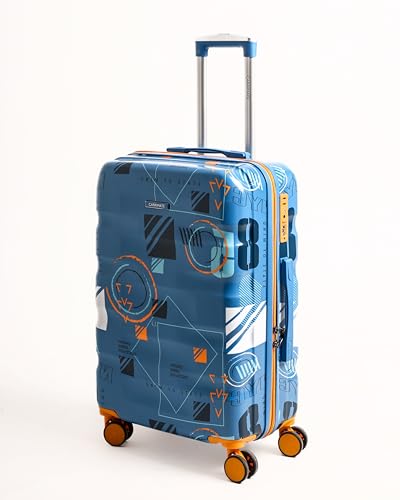 Image of Trolley Bag Large Size Blue | Polycarbonate Suitcase for Travel | Hard Luggage with 360 Spinner Wheels & Secure Lock, Antitheft Zipper, Dual Cover Interior Manchester