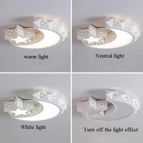 Lune étoile plafonnier LED dimmable pour chambre d'enfant