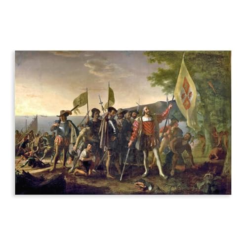 Toile 1492 Landing of Columbus impression haute définition pour décoration murale moderne