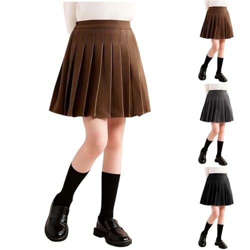 Jupe d'école plissée fille en coton avec short intégré 3-15 ans