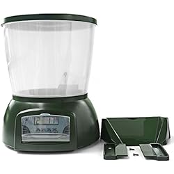 Dispensador De Comida Para Peces De Estanque Ocamo Comedero automático para peces de estanque, dispensador digital de alimentos para peces con pantalla LCD