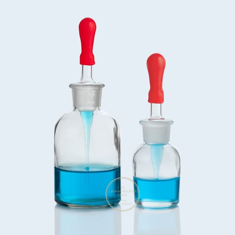 Glaskolben for das Labor, 30 ml, 60, 125, transparente oder braune Tropfflasche aus Glas for Eintropfen von Reagenzien(Clear 125ml 2pcs)