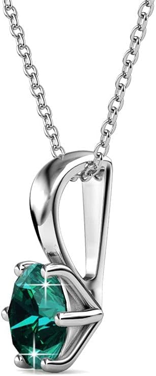 Cate & Chloe May Birthstone Earring and Necklace Set - 18k White Gold Plated with 1ct Genuine Gemstone Crystals, Birthstone Jewelry for Women