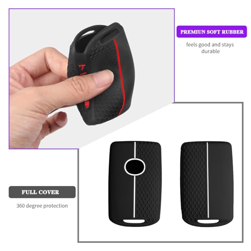 Image of QBUC 2PCS for Mazda Silicone Rubber Key Fob Cover with Keychain (4 Buttons)