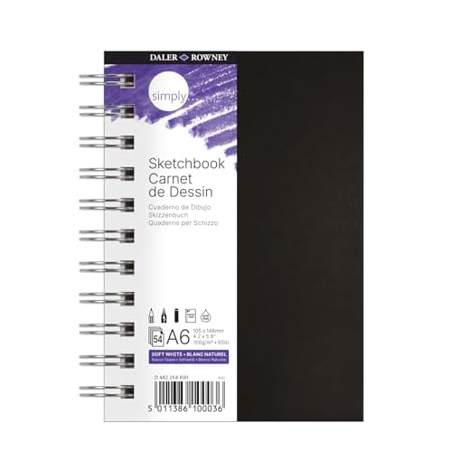 DALER ROWNEY Simply Sketchbook, Papel para Desenho em Caderneta, com Espiral, Tamanho A6