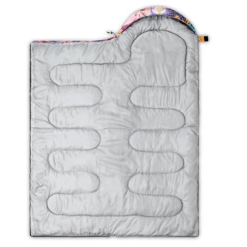 Image of QOOMO Ball Flower Camping Sleeping Bags,3 Season Warm & Cool Weather,Lightweight,Waterproof Sleeping Bags for Adults & Kids,Traveling,and Outdoors,Camping Gear Equipment
