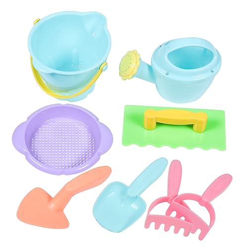 BESTonZON 1 Set Beach Sand Digging Plaything for Boys and Outdoor Fun with Shovel Rake Bucket and Watering Can Summer Beach for Imaginative Play Random Color