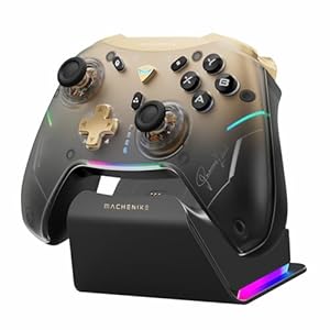 Machenike G5Pro V2 1000HZ Wireless Gaming Controller for NS/PC/iOS/Android with Charging Dock,PC Controller With Hot-Swappable Joystick,Optical Triggers,Optical Micro Switches,RGB Backlight [video game]