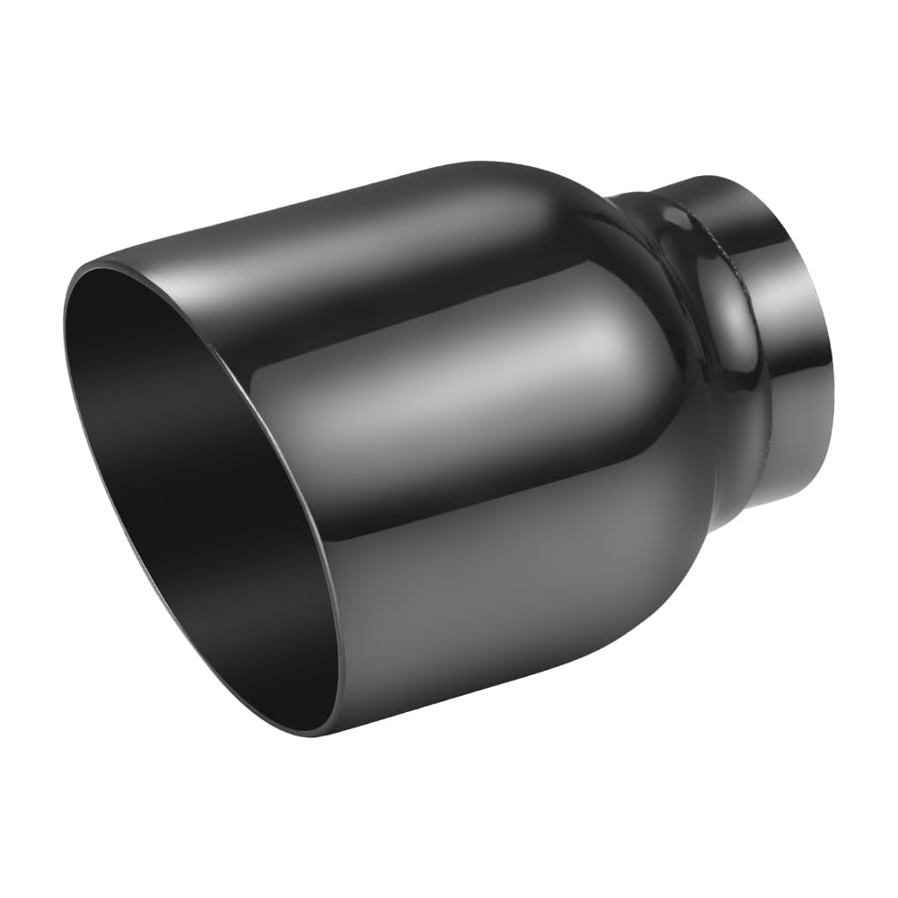 A-KARCK Double Wall Exhaust Tips Black Chrome 2.5" Inlet, Muffler Tip with Never Fading and Peeling Coating, 2.5" Inlet 4" Outlet 5" Long