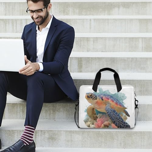 Maletín para laptop con estampado de tortuga marina miniatura 2