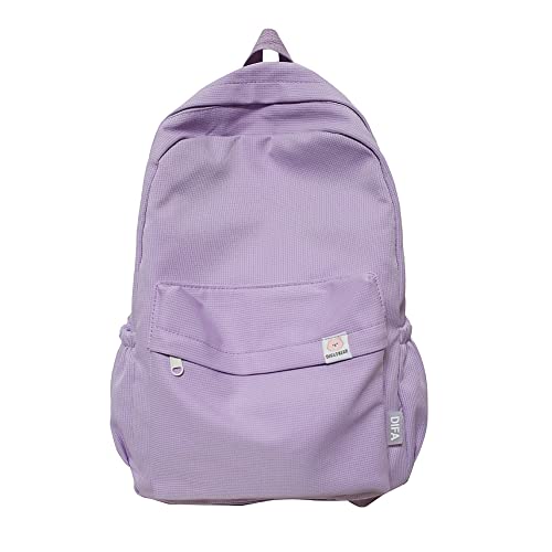 YFGBCX Linda mochila estética feminina de cor sólida, leve e clássica para laptop, Roxa, 16.93x11.42x5.12in, Clássico