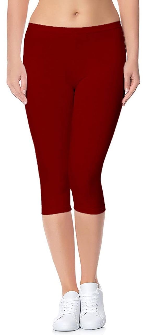 DM ENTERPRISES Women Regular Fit Cotton lycra Stretchable Capri Red Color-image-32