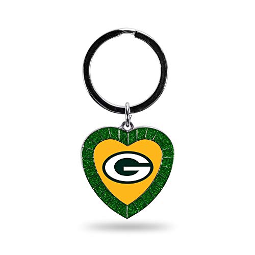 Image of Rico Industries NFL Football Rhinestone Heart Keychain - Great Accessory