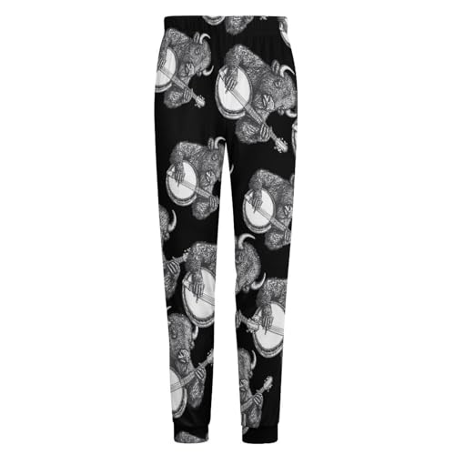 Banjo Bison Mens Pajama Pants Soft Lounge Pjs Bottoms Lightweight Sleepwear Pants3