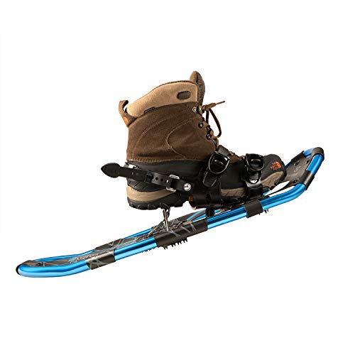 Winterial Lightweight Shasta Snowshoes - 25 Inch Aluminum Rolling Terrain Snow Shoes with Carry Bag and Adjustable Poles (Blue)