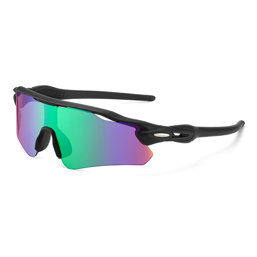 hermaner Semi-Rimless Sports Sunglasses Mens Women UV400 Protection Irregular One Coated Lens Windproof Goggles Personality Sunnies Cycling Running Skiing Mountaineer