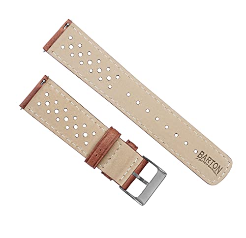 Image of 19mm Caramel - Barton Racing Horween Leather Gunmetal Buckle Watch Bands - Quick Release - Choose Strap Color & Width