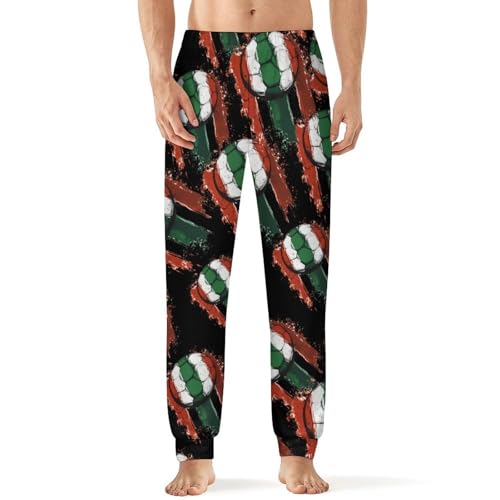 Ireland Soccer Ball Men's Pajamas Pants Lightweight Sleep Lounge Pant Pjs Bottoms Casual Sleepwear