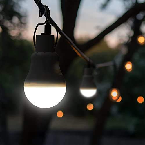 Solar Light Bulb Solar Camping Lamp Emergency Light Bulb Solar Lamp for Shed Patio Garden Chicken Coop Barn Pet House Yard Garden Torch Light 2w Solar Panel 1600mAh 180LM Without Light Sensor - Thumbnail 6