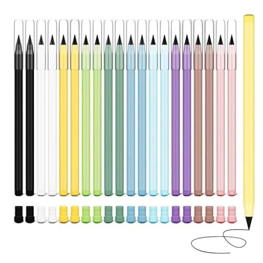 OSDUE 20 Piezas Lápices Eternos, Portable Everlasting Pencil con 20 Cauchos, Bolígrafo Portátil Sin Tinta Reutilizable Lápices Nuevos Duraderos para Dibujo Escritura Oficina | Ya disponible en tu tienda friki favorita! En mundofriki.es!