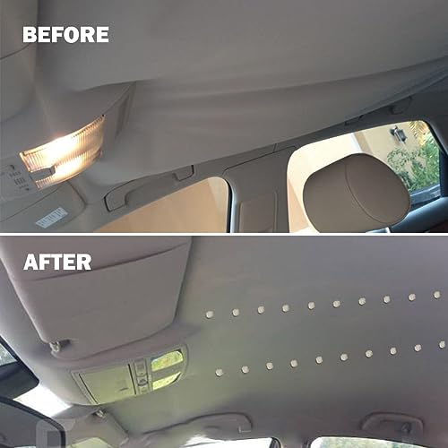 Grapas Techo Coche, Techo Coche Despegado, 20 Piezas Chinchetas Techo Coche, Kit Reparacion Techo Coche Despegado, Botones Reparación Techo Coche,Fijación al Techo del Coche, Beige - imagen 5