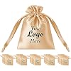 حقيبة هدايا من الساتان الحريري من TopTie Custom 50 PCS مع أربطة ، حقائب كيس مجوهرات شعار حقيبة مستحضرات التجميل الممتازة المطبوعة ، 3.2 &times; 4.3 بوصة
