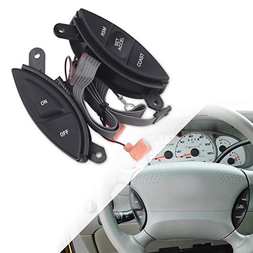 Wmphe Compatible With Cruise Control Switch Kit Ford Ranger Explorer F150 Steering Wheel Mounted Cruise Control Buttons Assembly With Cable Replaces Oem F87Z9C888Bb #TOP6