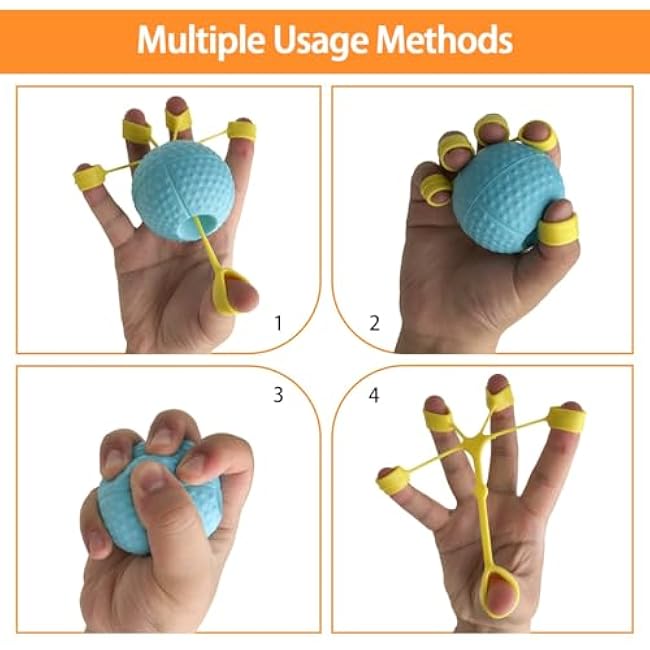 Hand Exercise Ball Squeeze Balls for Hand Therapy Finger Extension Exerciser Finger and Wrist Strengthener, Hand Grip Strengthener for Elderly, Weak Hand, Arthritis, Stroke, Carpal Tunnel