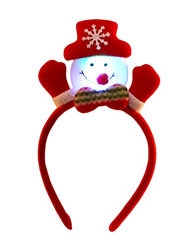 Bestgift Noël Serre-tête Bandeau de Cheveux Ornement Noël pour Enfant et Adulte<br>LED Bonhomme de Neige?21 * 14cm Cover