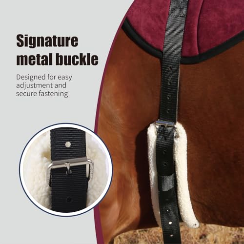 Image of Harrison Howard Ergonomically Designed Correct Bareback Pad with Side Pockets Extra Thick Center for Maximum Support Anti-Slip Bareback Pad Comes with Matching Girth