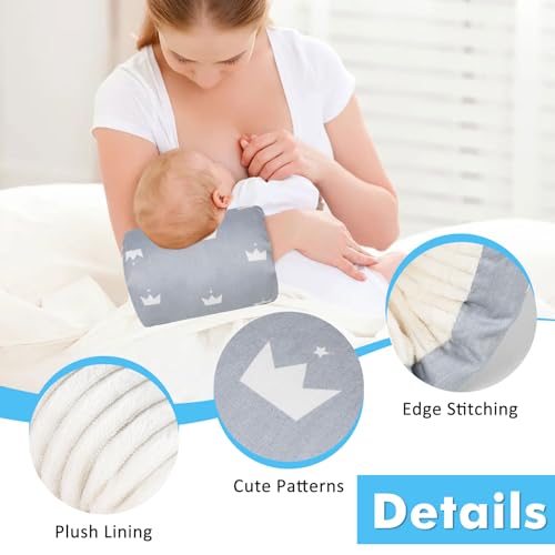 baby feeding arm pillowsoft cotton bottle nursing arm pillows for newbornbreastfeeding pillows for more support for mom and babyportable and washableergonomic nursing essentialsgrey crown
