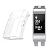 Minfex for Fitbit Charge 2 Screen Protector Case Cover, Soft TPU Protective Casing Scratch Proof Transparent Frame Shell Accessories for Fitbit Charge 2 Fitness Watch Black