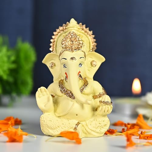 Image of ZAICUS Small Ganesha Idol for Car Dashboar, Handcrafted Ganesha Statue for Car, Home, Office - Symbol of Good Luck, Prosperity, and Blessings for Loved Ones and Spiritual Dcor