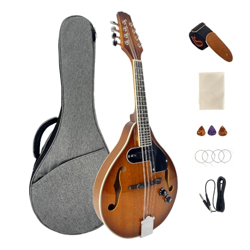 YoungMonic Mandolin Musical Instrument A Style E-Acoustic Mandolin Instrument Kit 8 String for...