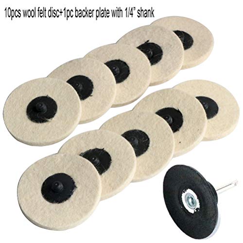 Image of FPPO 3 inch 10pcs Sanding Pad Wool Felt Quick Change Discs,Surface Polishing Buffing Pads Wheel (Pack of 2)